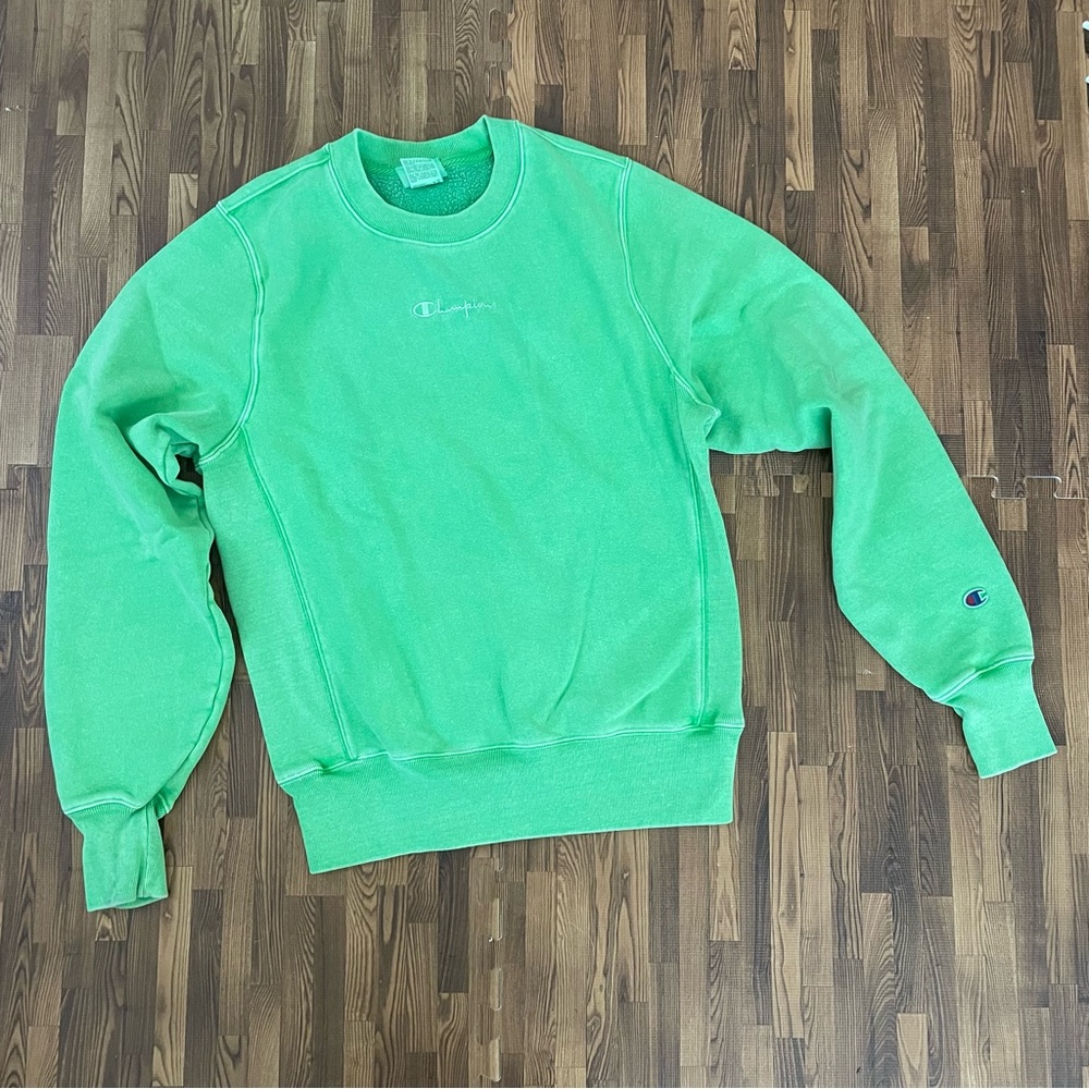 Men's Champion Crew Neck Sweater Green Small